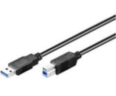 USB kabelis MicroConnect USB-A - USB-B 1 m Juodas (USB3.0AB1B)