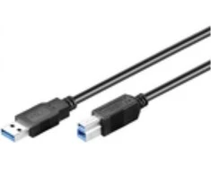 USB kabelis MicroConnect USB-A - USB-B 1 m Juodas (USB3.0AB1B)