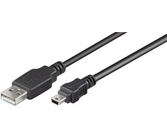 USB kabelis MicroConnect USB-A - miniUSB 10 m juodas (USBMB510)