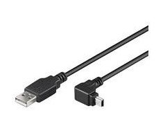USB laidas MicroConnect USB-A - miniUSB 1,8 m juodas (USBMB52A)