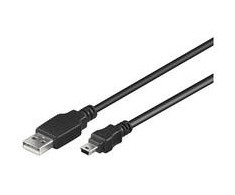 USB laidas MicroConnect USB-A - miniUSB 5 m juodas (USBMB55)