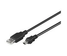 USB laidas MicroConnect USB-A - miniUSB 5 m juodas (USBMB55)