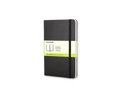 Užrašų knygutė Moleskine Classic 13x21cm, baltais lapais, kietu viršeliu, juodos spalvos