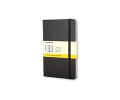 Užrašų knygutė Moleskine Classic 13x21cm, langeliais, kietu viršeliu, juodos spalvos