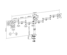 Laikiklis Multibrackets MB DESKMOUNT BASIC TRIPLE Juodas MAX 7.5KG
