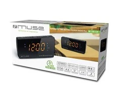 Muse Mūza | Dvigubas žadintuvo radijas PLL | M-185CR | AUX į | Juodas