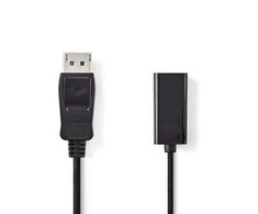 Nedis 0,2 m DisplayPort - HDMI-Kabelis, Juodas [DisplayPort-Stecker - HDMI-Buchse]