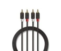 Nedis garso kabelis 2x RCA -> 2 x RCA 1m