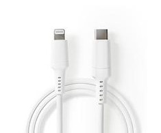 Nedis 2m USB-C Lightning laidas iPad, iPhone, iPod, baltas