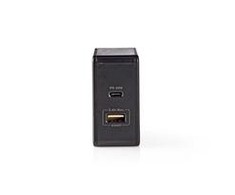 Nedis Netzladegerät 57 W Schnellladefunktion 2.25 A 2.4 - Anzahl der Ausgänge: 2, USB-A, USB-C™, Kein Kabelis im Lieferumfang enthalten, Automatische S