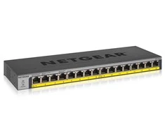 Šakotuvas Netgear GS116LP Ne-valdomas Gigabit Ethernet (10/100/1000) Juoda Maitinimas per Eternetą (PoE)