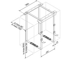 Neomounts by Newstar CPU Holder (PC aukštis: 3-60 cm / plotis PC: 8-70 cm) - Juodas