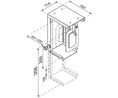 „Neomounts by Newstar“ po stalu tvirtinamas kompiuterio laikiklis (tinkami kompiuterio matmenys - aukštis: 20–36 cm / plotis: 5–10 cm) - Juodas