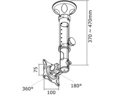Neomounts Newstar FPMA-C025 lubinis plokščiųjų ekranų laikiklis 76,2 cm (30") Juoda
