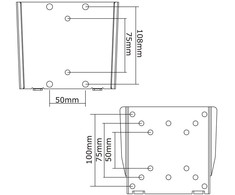 „NewStar“ LCD laikiklis – fiksuotas – gylis 10 mm [maks. 30 kilogramų] – VESA75 100