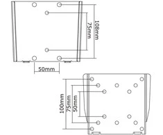 Neomounts „NewStar“ LCD laikiklis – fiksuotas – gylis 10 mm [maks. 30 kilogramų] – VESA75 100