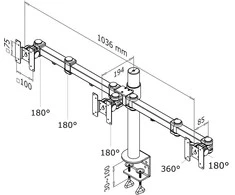 Neomounts „NewStar“ plokščiaekranio stalo laikiklis (spaustukas) FPMA-D960D3