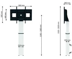 Laikiklis Neomounts Newstar PLASMA-W2500 2,54 m (100") Grindų stovas su fiksuota plokštuma Sidabras