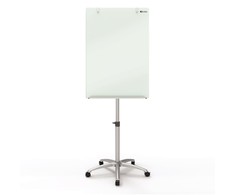 Mobilusis stiklinis konferencijų stovas NOBO Brilliant Baltas