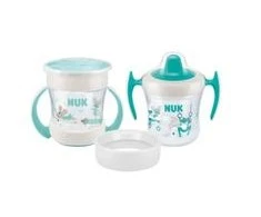 NUK Mini Cups 360° kūdikio puodelis su neutraliu dangteliu