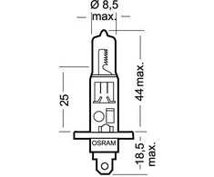 Automobilio lemputė Osram, 55 W, 12 V, H1, P14.5S