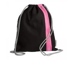 PAGNA Turnbeutel Go juodas/dunkelrosa Zipper 46x36cm