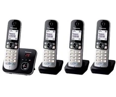 „Panasonic“ belaidis telefonas KX-TG6824GB Quattro – juodas