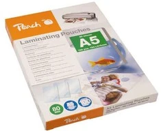 Peach Laminavimo folija, A5, 80 mikronų, termo, 100 vnt.