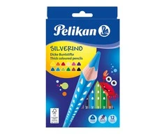 Pelikan Pieštukai spalvoti stori trikampiai 12sp SILVERINO