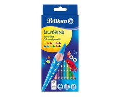 Pelikan Pieštukai spalvoti trikampiai 12sp SILVERINO
