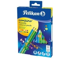 Pelikan Pieštukai spalvoti stori trikampiai 12sp COMBINO