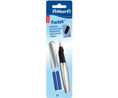 Pelikan Plunksnakotis TWIST P457M sidabrinis + 2kapsulės bls