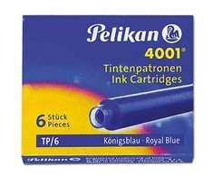 Rašalo kapsulės Pelikan TP/6, trumpos, mėlynos (6 vnt.) 1223-012