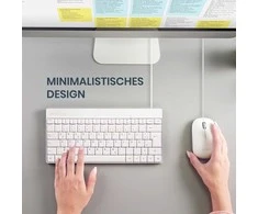 Klaviatūra ir pelė Perixx Perixx PERIDUO-212 DE, mini USB klaviatūra and pelė set, baltas