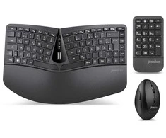 Klaviatūra ir pelė Perixx Perixx PERIDUO-606A DE, 3-in-1 klaviatūra and pelė set, wireless, ergon., juodas