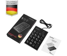 Klaviatūra Perixx PERIPAD-202C, numeric keypad cable jungtys USB-C with 2x USB 2.0 Hub (USB-A)