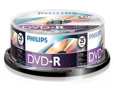 1x25 Philips DVD-R 4,7GB 16x SP