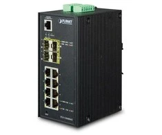 Šakotuvas Planet IGS-12040MT tinklo jungiklis Valdomas Gigabit Ethernet (10/100/1000) Juodas