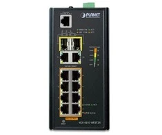 Šakotuvas PLANET IGS-4215-8P2T2S tinklo komutatorius Valdomas L2/L4 gigabito Ethernet (10/100/1000) Maitinimas per Ethernet (PoE) Mėlyna, Sidabrinis