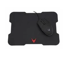Pelė VARR Gaming su laidu + kilimėlis (295x210x2mm) juodos spalvos