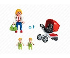 PLAYMOBIL CITY LIFE motina su vežimėliu dvynukų, 5573