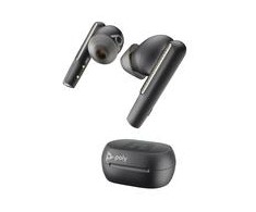 Ausinės „Plantronics“ POLY VOYAGER FREE 60+ UC SU LIETIKMUMO EKRANO ĮKROVIMO DĖKLĖS KOMANDOS USB-C BT700C Juodas