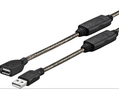 USB kabelis VivoLink USB-A - USB-A 15 m Juodas (PROUSBAAF15)