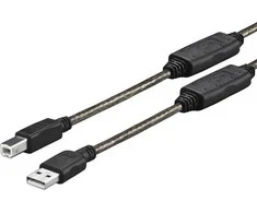 VivoLink USB laidas USB-A - micro-B 15 m juodas (PROUSBAB15)