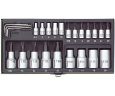 Galvučių rinkinys 1/4"+1/2" TX PROXXON