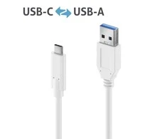 PureLink USB-C į USB-A laidas – 3.1 Gen 2, 3A, 10G – iSeries – baltas – 1,00 m