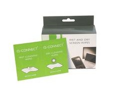 Valiklis Q-Connect drėkintos ir sausos TFT / LCD ekrano servetėlės 40 vnt.