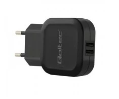 QOLTEC 50185 kintamosios srovės adapteris 12W 5V 2,4A 2xUSB