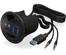 ICYBOX IB-HUB1404A Icy Box Desk Hub 2x USB 3.0, 1x USB 3.0 Type-C, garso įvestis / išvestis, SD skaitytuvas