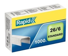 Rapid Kabės 26/6, 10x1000 vnt. 10 pak., kaina 1 vnt